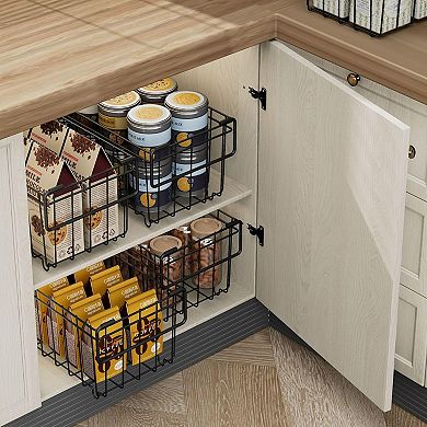 IDEALHOUSE Wire Storage Baskets 4-Pack for Organizing
