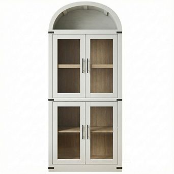 IDEALHOUSE Arched Bookcase with Glass Doors