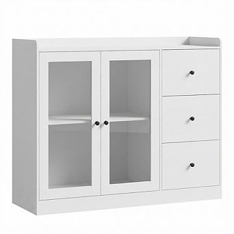 IDEALHOUSE Low Kitchen Storage Cabinet with Drawers