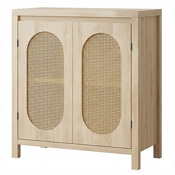 IDEALHOUSE Boho Rattan Accent Storage Cabinet