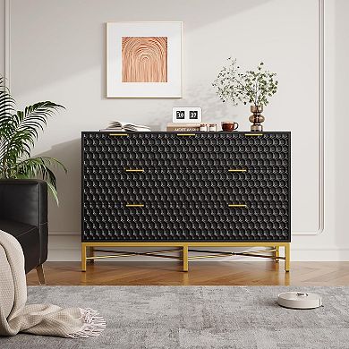 IDEALHOUSE Modern 7-Drawer Dresser with Honeycomb Design