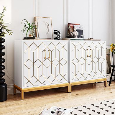 IDEALHOUSE 31 Inch Buffet Storage Cabinet with Doors