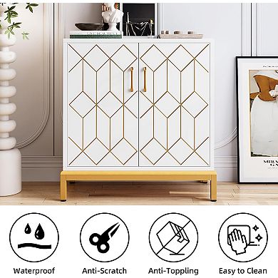 IDEALHOUSE 31 Inch Buffet Storage Cabinet with Doors