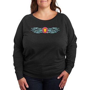 Plus Size Marvel Iron Man Icon French Terry Long Sleeve Tee