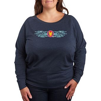 Plus Size Marvel Iron Man Icon French Terry Long Sleeve Tee
