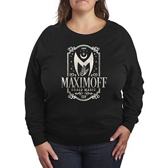 Plus Size Marvel Scarlet Witch Maximoff Chaos Magic Distressed French Terry Long Sleeve Tee