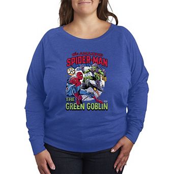Plus Size Marvel The Amazing Spider-Man & The Green Goblin French Terry Long Sleeve Tee