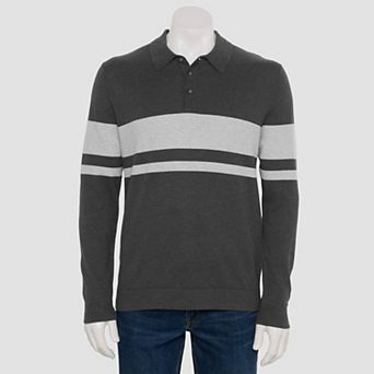 Men's Sonoma Goods For Life® Long Sleeve Striped Sweater Polo