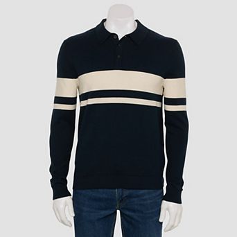 Men's Sonoma Goods For Life® Long Sleeve Striped Sweater Polo