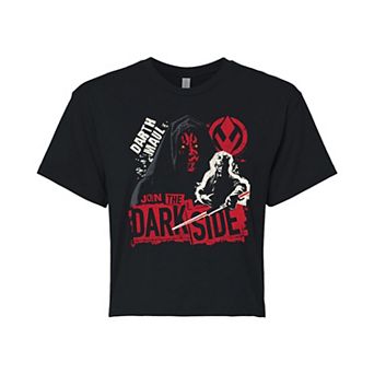 Juniors' Star Wars Darth Maul Join The Dark Side Cropped Tee