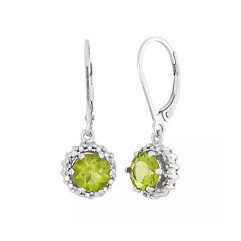 Jewelexcess Sterling Silver Gemstone & Diamond Accent Earrings