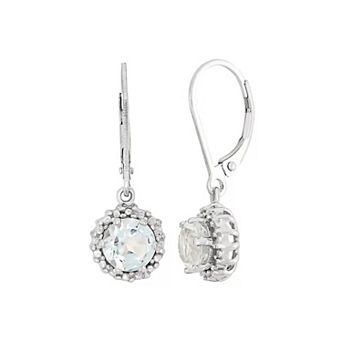 Jewelexcess Sterling Silver Gemstone & Diamond Accent Earrings