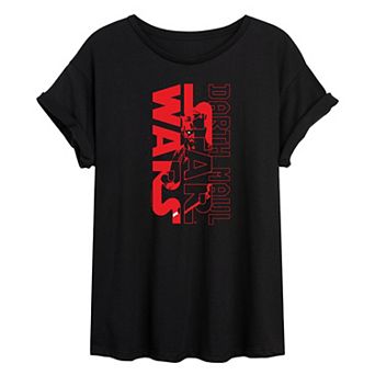 Juniors' Star Wars Darth Maul Logo Oversized Tee