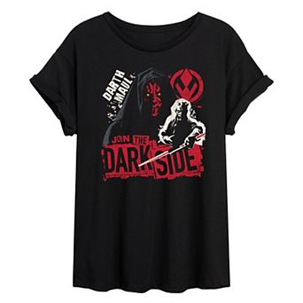 Juniors' Star Wars Darth Maul Join The Dark Side Oversized Tee