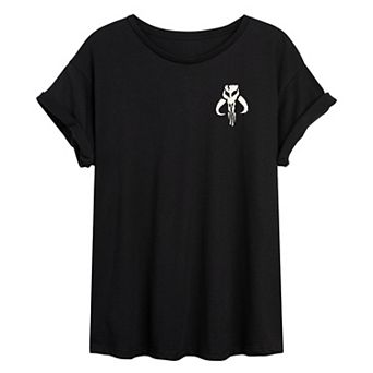 Juniors' Star Wars The Mandalorian Icon Oversized Tee