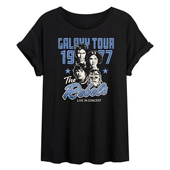 Juniors' Star Wars The Rebels Galaxy Tour 1977 Oversized Tee