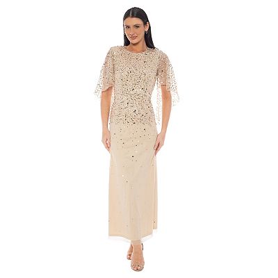 beaded flutter sleeve dress Nox Anabel ME153