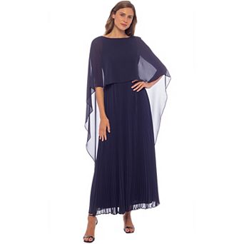 Women's Capelet Pleat Chiffon Dress