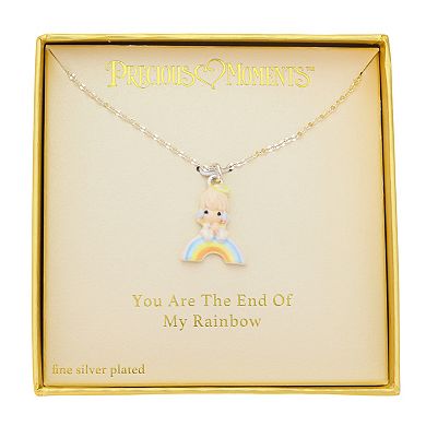 Precious Moments Fine Silver Plated Angel Rainbow Pendant Necklace