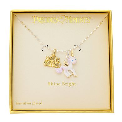 Precious Moments Fine Silver Plated "Shine Bright" Unicorn Pendant Necklace
