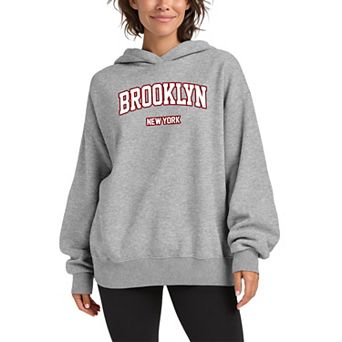 Women's Brooklyn, New York Collegiate Oversized Fleece Hoodie Sweatshirt