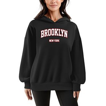 Women's Brooklyn, New York Collegiate Oversized Fleece Hoodie Sweatshirt