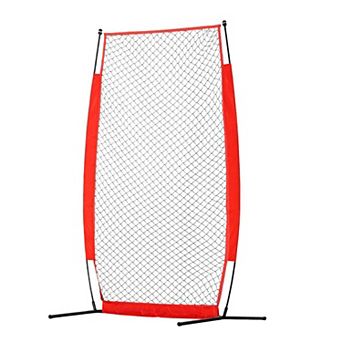 Portable 7×4 ft Pitching Net with Fiberglass Poles and Steel Bases