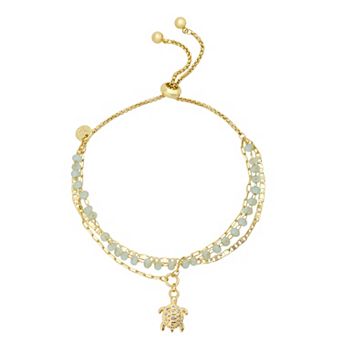 Love This Life® 14k Gold Flash Plated Turtle Bolo Bracelet