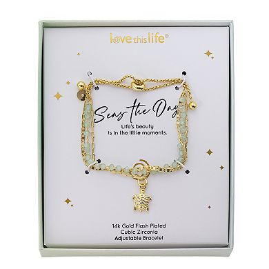 Love This Life® 14k Gold Flash Plated Turtle Bolo Bracelet