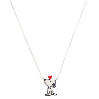 Peanuts Fine Silver Plated Snoopy Pendant Necklace