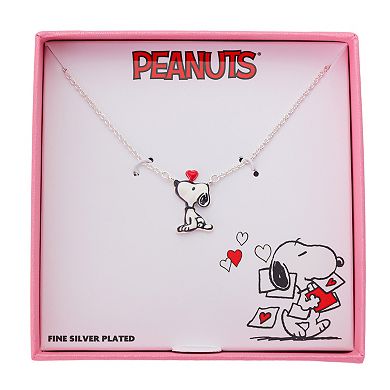 Peanuts Fine Silver Plated Snoopy Pendant Necklace