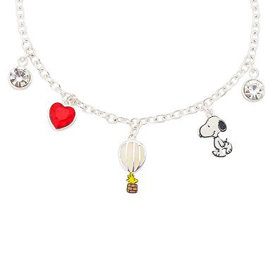 Peanuts Fine Silver Plated Snoopy Charm Bolo Bracelet