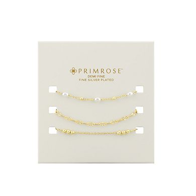 PRIMROSE Simulated Pearl & Cubic Zirconia Accent Beaded Bracelet Trio Set