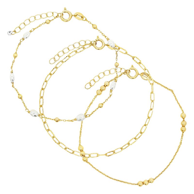 PRIMROSE Simulated Pearl & Cubic Zirconia Accent Beaded Bracelet Trio Set, Women's,