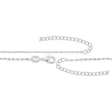 PRIMROSE Fine Silver Plated Cubic Zirconia Accent "LOVE" Chain Duo Set