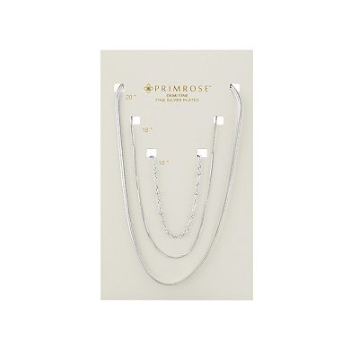 PRIMROSE Fine Silver Plated Cubic Zirconia Beaded Necklace Trio Set