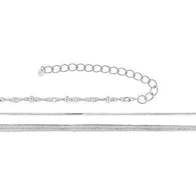 PRIMROSE Fine Silver Plated Cubic Zirconia Beaded Necklace Trio Set