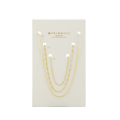 PRIMROSE 14k Gold Flash Plated Cubic Zirconia Accent Necklace Trio Set