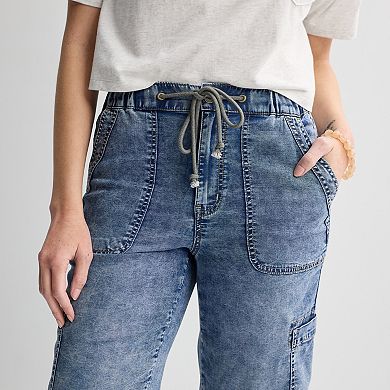 Juniors' Project Indigo High-Rise Denim Jogger Pants