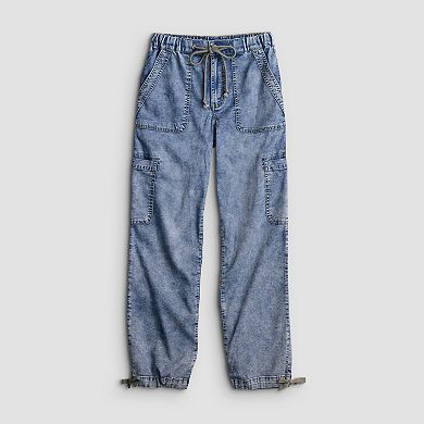 Juniors' Project Indigo High-Rise Denim Jogger Pants