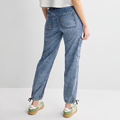 Juniors' Project Indigo High-Rise Denim Jogger Pants