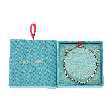 petit cheris 14k Gold Adjustable Butterfly Tennis Bracelet