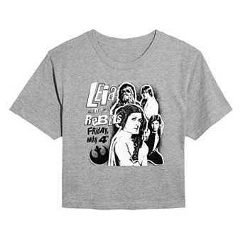 Juniors' Star Wars Leia & The Rebels Cropped Tee