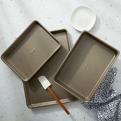 Mingle & Co. Textured Carbon Steel 3-Piece Bakeware Set