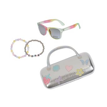 Capelli Coquette Case with Handles & Jelly Sunglasses 2 pc Bracelet Set