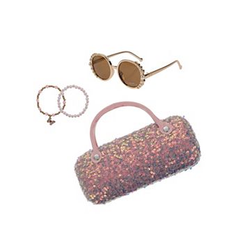 Capelli Coquette Case with Handles & Jelly Sunglasses 2 pc Bracelet Set