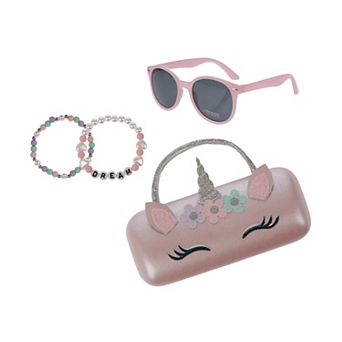 Capelli Coquette Case with Handles & Jelly Sunglasses 2 pc Bracelet Set