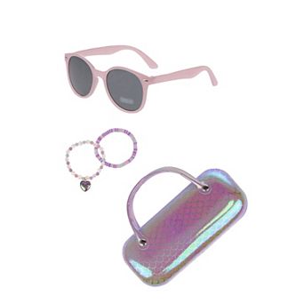 Capelli Coquette Case with Handles & Jelly Sunglasses 2 pc Bracelet Set