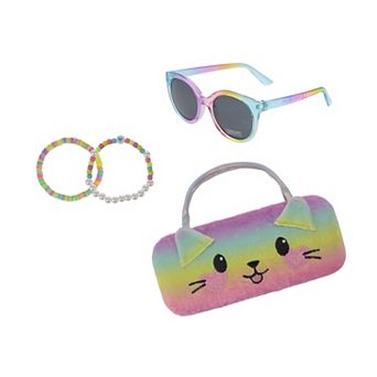 Capelli Coquette Case with Handles & Jelly Sunglasses 2 pc Bracelet Set