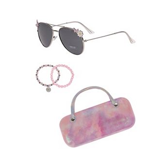 Capelli Coquette Case with Handles & Jelly Sunglasses 2 pc Bracelet Set